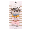 Children's Handmade Nylon Fabric Bow Plaid Hair Band Set Soft Elastic Bow Hair Rope Headdress Accessories