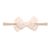 Children's Handmade Nylon Fabric Bow Plaid Hair Band Set Soft Elastic Bow Hair Rope Headdress Accessories