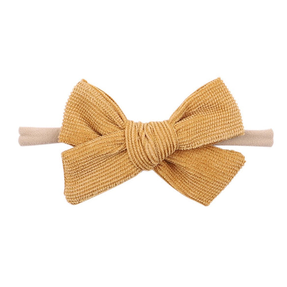 Children's Handmade Nylon Fabric Bow Plaid Hair Band Set Soft Elastic Bow Hair Rope Headdress Accessories