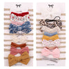 Children's Handmade Nylon Fabric Bow Plaid Hair Band Set Soft Elastic Bow Hair Rope Headdress Accessories