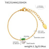 Children's Jewelry Set With Omega Crown Beads In Stainless Steel And Green Glass Electroplated Small Fresh Cute Design