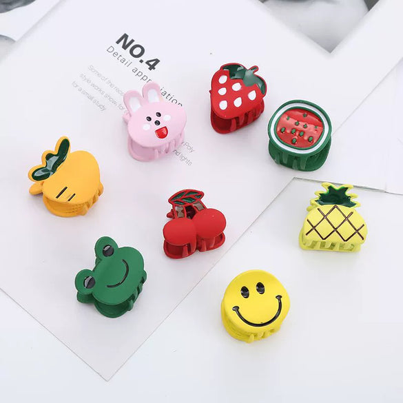 Children's Metal Cartoon Fruit Animal Style Baking Varnish Hair Clip Hair Accessories