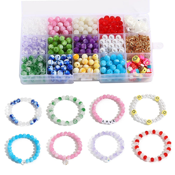Children's Plastic Resin Beaded Heart Shaped Cartoon Style Electroplated Diy Bracelet Jewelry Accessories