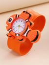 Children's Plastic Rubber Watch Fashion Creative Round Dial Cartoon Pattern Quartz Watch