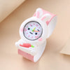 Children's Plastic Rubber Watch Fashion Creative Round Dial Cartoon Pattern Quartz Watch
