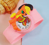 Children's Plastic Rubber Watch Fashion Creative Round Dial Cartoon Pattern Quartz Watch