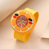 Children's Plastic Rubber Watch Fashion Creative Round Dial Cartoon Pattern Quartz Watch