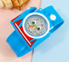 Children's Plastic Rubber Watch Fashion Creative Round Dial Cartoon Pattern Quartz Watch