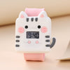 Children's Plastic Rubber Watch Fashion Creative Round Dial Cartoon Pattern Quartz Watch