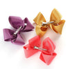 Children's Solid Color Cloth Bow Hair Clip Pointed Bb Clip Flower Headdress For Girls Baby Bow Hairpin Accessory