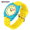 Children's Watch Dopamine Colorblocking Silicone Case And Strap Round Dial Quartz Movement Waterproof