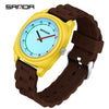 Children's Watch Dopamine Colorblocking Silicone Case And Strap Round Dial Quartz Movement Waterproof