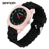Children's Watch Dopamine Colorblocking Silicone Case And Strap Round Dial Quartz Movement Waterproof