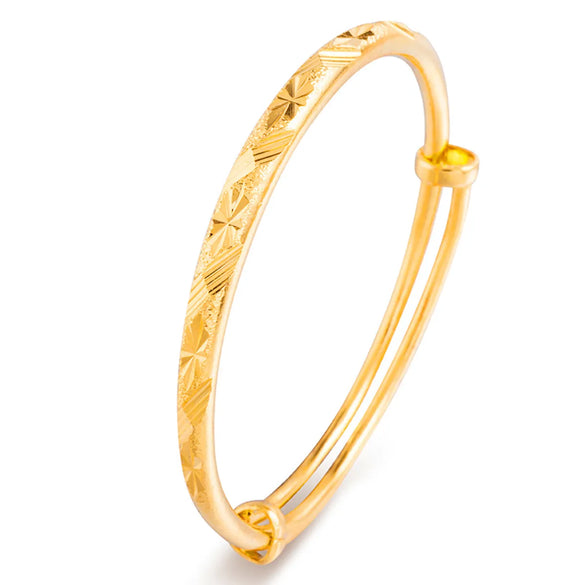 Chinoiserie Geometric Copper Gold Plated Bangle