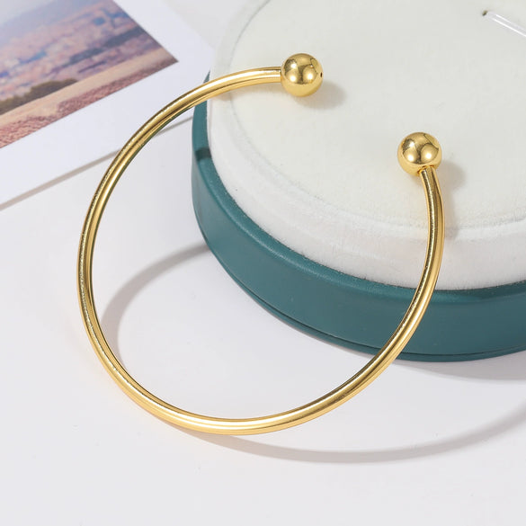 Chinoiserie Open Copper Bracelet Handmade Beaded Ethnic Style Round Electroplated Bracelet For Best Friends