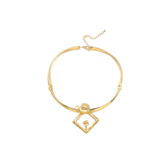 Choker Alloy Geometric Round Electroplating Women's Hiphop Punk Retro Exaggerated