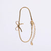 Choker Necklace Stainless Steel Titanium Steel Bow Snake Bone Style 18K Gold Plated Color Preservation Electroplating