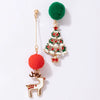 Christmas Alloy Drop Earrings With Candy Elk Bell And Red Green Fur Ball Accents Electroplated Geometric Simple Fashion Earrings