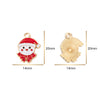 Christmas Alloy Enamel Deer Head Snowflake Gingerbread Man Bell Pendant Necklace With Electroplated Finish