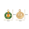 Christmas Alloy Enamel Deer Head Snowflake Gingerbread Man Bell Pendant Necklace With Electroplated Finish