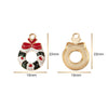 Christmas Alloy Enamel Deer Head Snowflake Gingerbread Man Bell Pendant Necklace With Electroplated Finish
