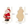 Christmas Alloy Enamel Deer Head Snowflake Gingerbread Man Bell Pendant Necklace With Electroplated Finish