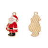 Christmas Alloy Enamel Deer Head Snowflake Gingerbread Man Bell Pendant Necklace With Electroplated Finish