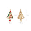 Christmas Alloy Enamel Deer Head Snowflake Gingerbread Man Bell Pendant Necklace With Electroplated Finish