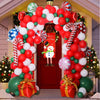 Christmas Balloon Arch Decoration Set With Santa Gift Box Round Aluminum Foil Ornament Balloons