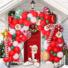 Christmas Balloon Arch Decoration Set With Santa Gift Box Round Aluminum Foil Ornament Balloons