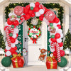 Christmas Balloon Arch Decoration Set With Santa Gift Box Round Aluminum Foil Ornament Balloons