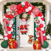 Christmas Balloon Arch Decoration Set With Santa Gift Box Round Aluminum Foil Ornament Balloons