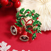 Christmas Bell Brooch Alloy Rhinestone Diamond Style Accessories For Women And Unisex