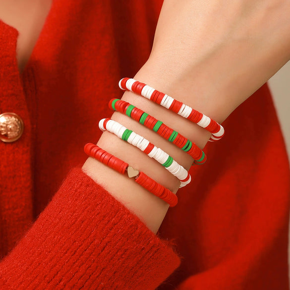 Christmas Bracelet Soft Ceramic And Clay Beads With Cartoon Characters Geometric Type Animal Zodiac Letters Numbers Text And Festive Elements