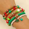 Christmas Bracelet Soft Pottery Beaded Letter Snowflake Handmade