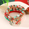 Christmas Bracelet Soft Pottery Beaded Letter Snowflake Handmade