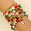 Christmas Bracelet Soft Pottery Beaded Letter Snowflake Handmade