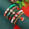 Christmas Bracelet Soft Pottery Beaded Letter Snowflake Handmade