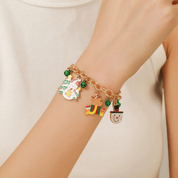 Christmas Bracelet With Geometric Pattern And Festive Elements
