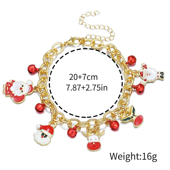 Christmas Bracelet With Geometric Pattern And Festive Elements