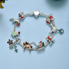 Christmas Cartoon Charm Bracelets Zinc Alloy Snowman Reindeer And Santa Pendants With Drip Oil Finish Minimalist Wholesale Jewelry