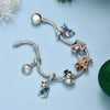 Christmas Cartoon Charm Bracelets Zinc Alloy Snowman Reindeer And Santa Pendants With Drip Oil Finish Minimalist Wholesale Jewelry