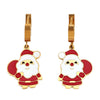Christmas Cartoon Titanium Steel Earrings With Stainless Steel Ear Posts And Drip Oil Design For Women