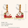Christmas Cartoon Titanium Steel Earrings With Stainless Steel Ear Posts And Drip Oil Design For Women