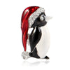 Christmas Clothing Alloy Penguin Brooch With Oil Dripping Design And Electroplating