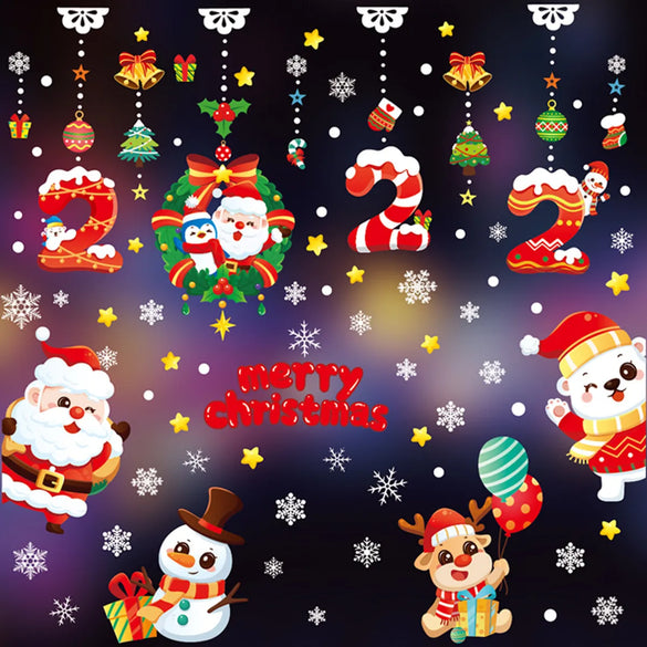 Cute Santa Claus Pvc Wall Sticker Wall Art