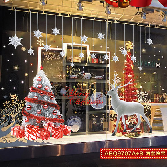 Cute Santa Claus Pvc Wall Sticker Wall Art