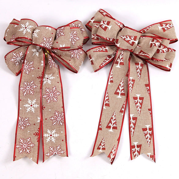 Christmas Decoration Red Bow Cotton Cloth Christmas Tree Decorations For Shopping Mall Hotel