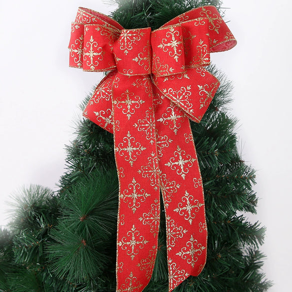Christmas Decoration Red Bow Cotton Cloth Christmas Tree Decorations For Shopping Mall Hotel