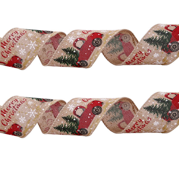 Christmas Decoration Ribbon Red White For Christmas Tree Gift Box Packaging Accessories